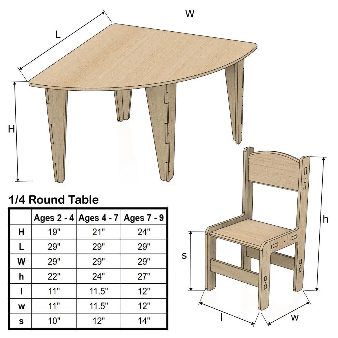Baltic Birch Furniture | Semi Circle Table | Toylandeu™