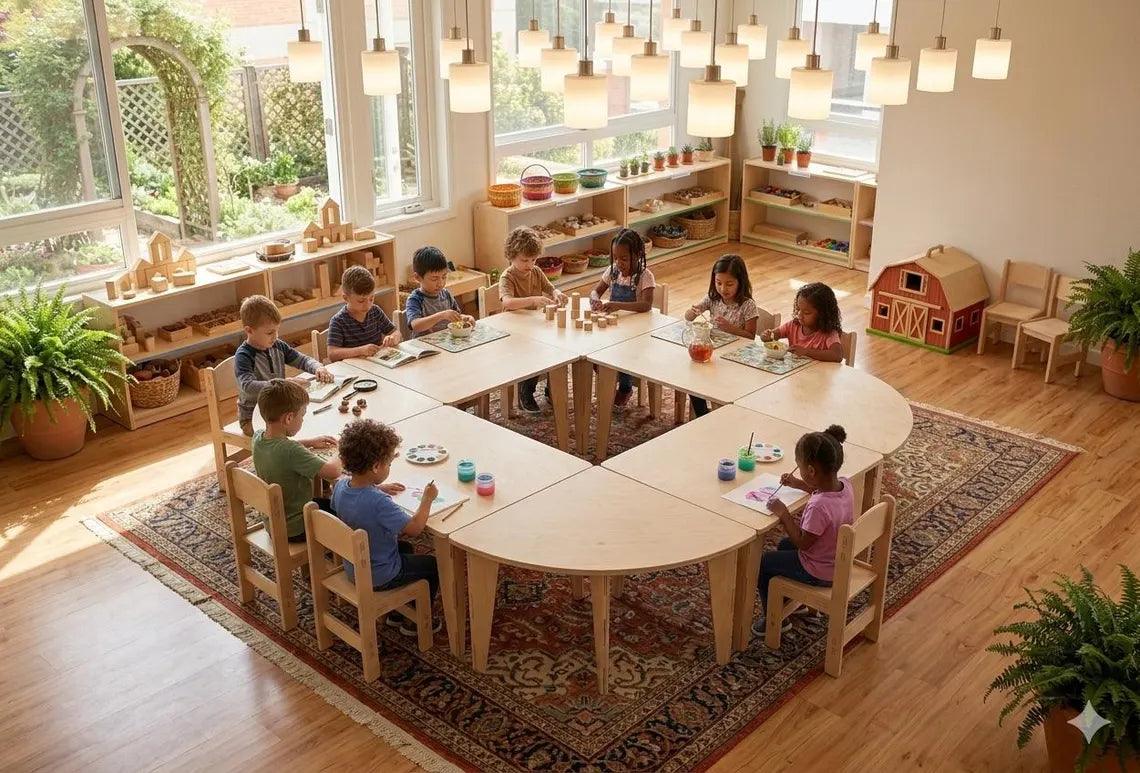 Baltic Birch Furniture | Semi Circle Table | Toylandeu™