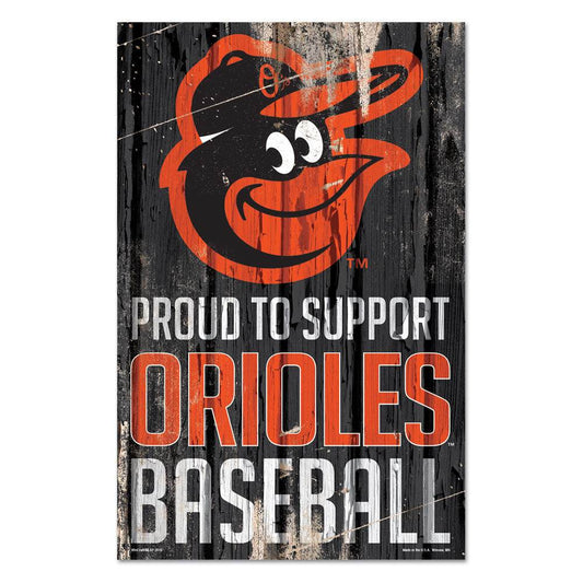 Baltimore Orioles 11x17 Wood Sign Proud To Support Fans - ToylandEU