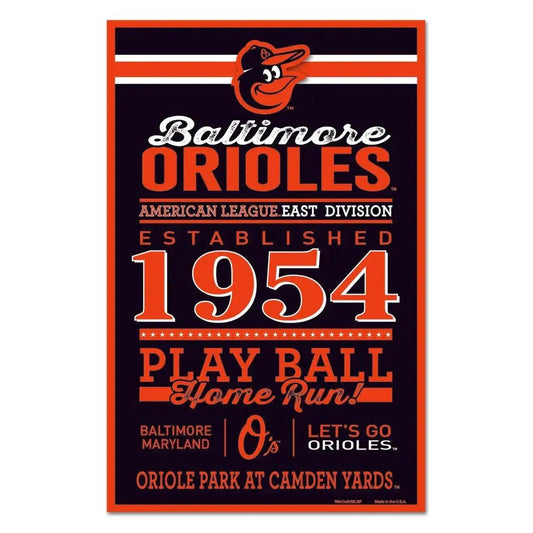  Baltimore Orioles 11x17 Wood Sign With Established Date -  ToylandEU™