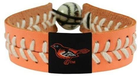 Baltimore Orioles Leather Bracelet Peach White Thread - ToylandEU