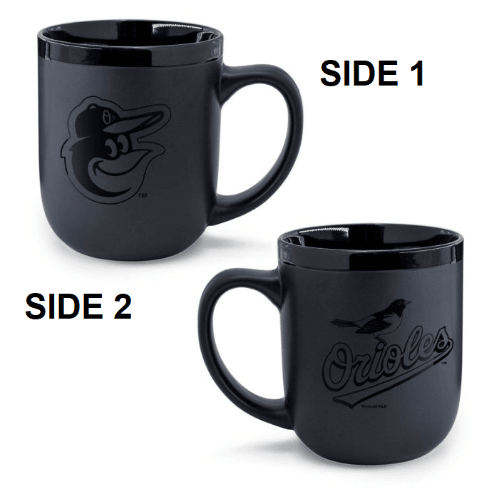 Baltimore Orioles Matte Black Coffee Mug 17oz Ceramic - ToylandEU
