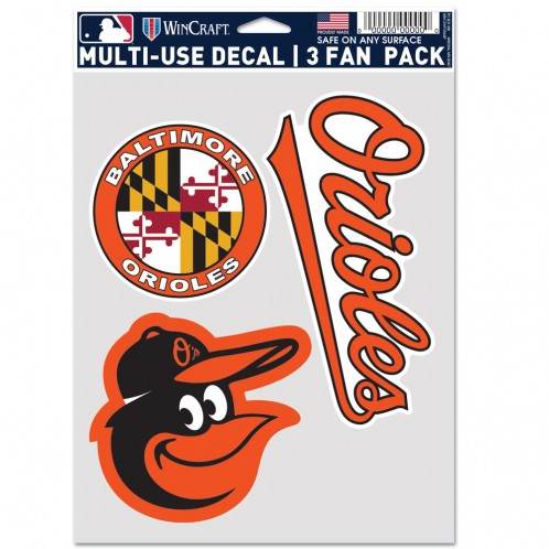 Baltimore Orioles Premium Multi Use Decal 3 Pack Fan Set - ToylandEU