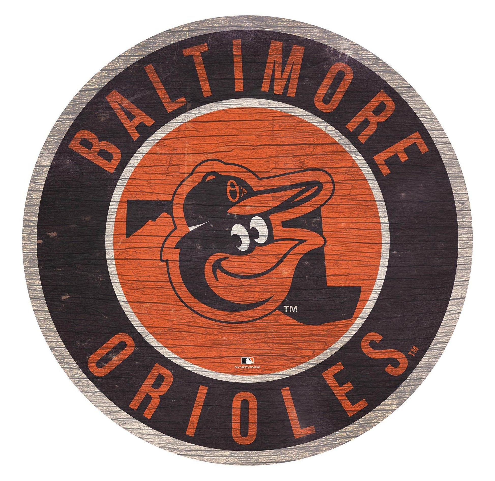Baltimore Orioles Round Wood Sign State Design Custom Order - ToylandEU