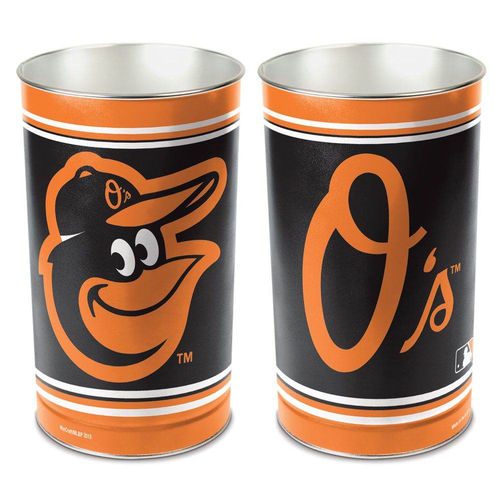 Baltimore Orioles Wastebasket 15 Inch Metal Home Decor - ToylandEU
