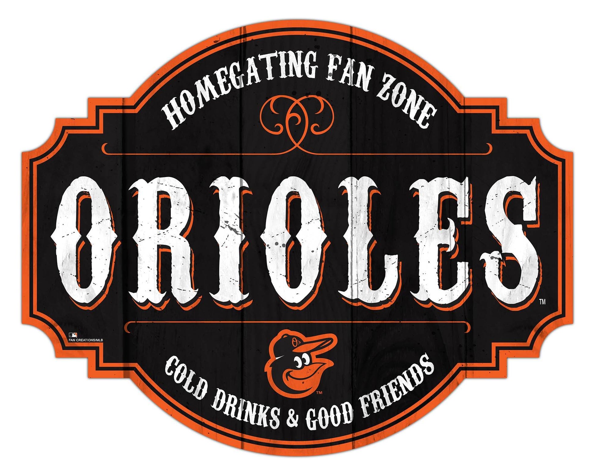 Baltimore Orioles Wood Sign 12 Inch Homegating Tavern - ToylandEU