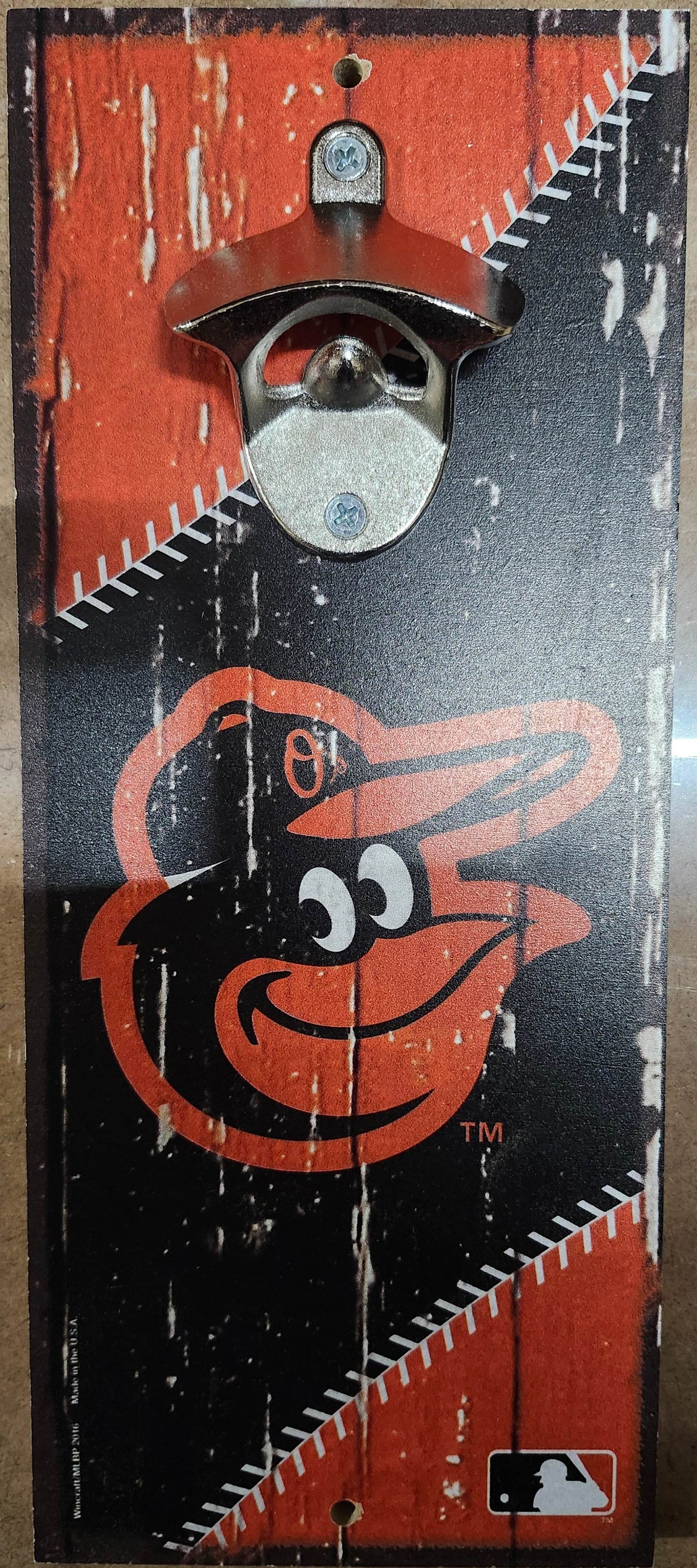 Baltimore Orioles Wood Sign Bottle Opener 5x11 Alternate - ToylandEU