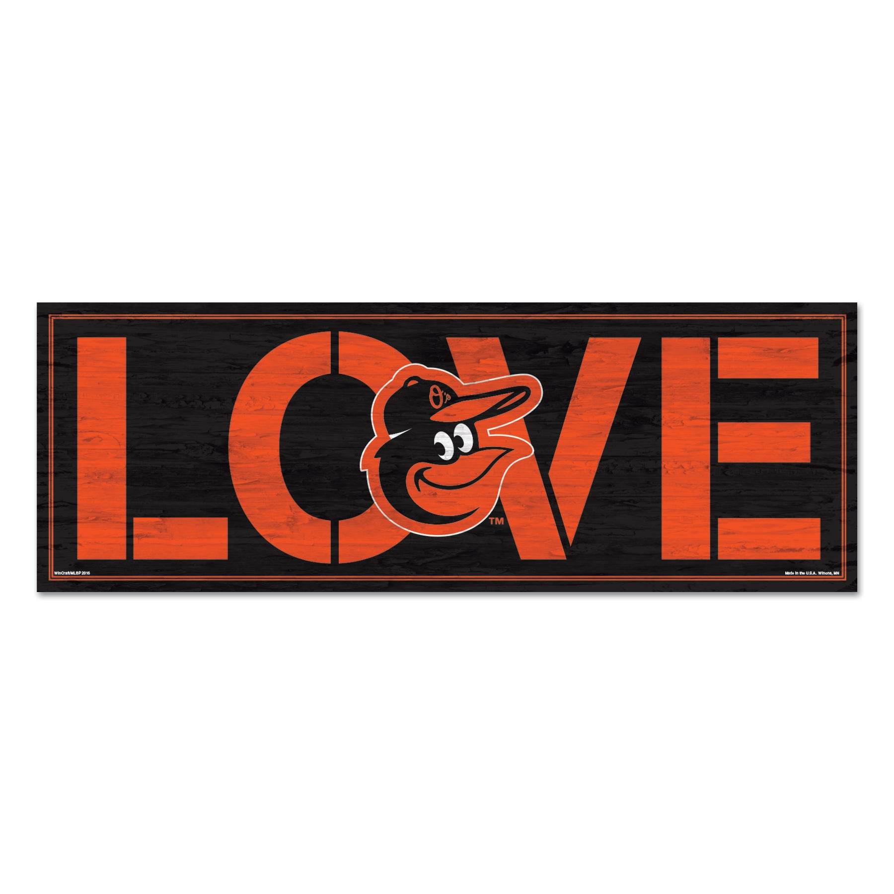 Baltimore Orioles Wooden Sign 8x23 Love Wall Decor - ToylandEU