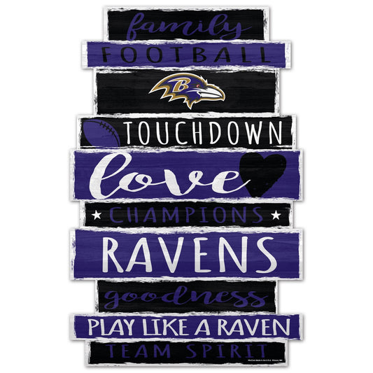 Baltimore Ravens 11x17 Wood Family Word Sign Decor Accent - ToylandEU