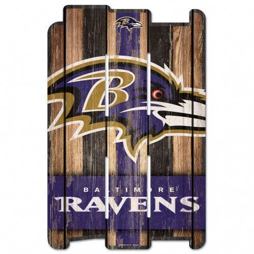Baltimore Ravens 11x17 Wood Fence Sign Retro White Washed - ToylandEU