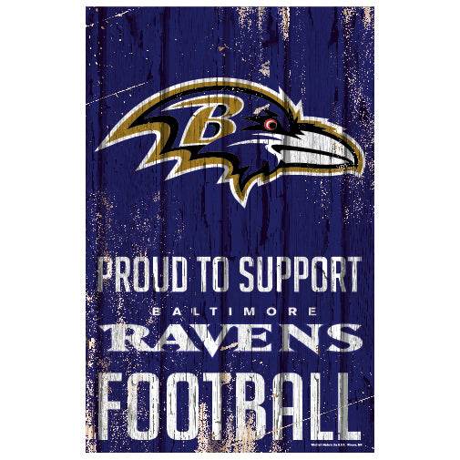 Baltimore Ravens 11x17 Wood Sign Proud to Support Design - ToylandEU