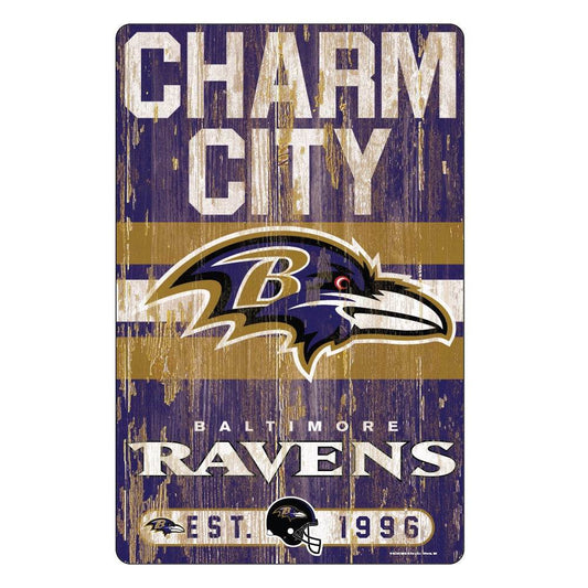 Baltimore Ravens 11x17 Wood Slogan Sign Decor For Home - ToylandEU