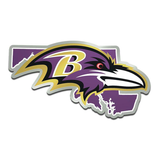 Baltimore Ravens Auto Emblem Acrylic State Shape Licensed - ToylandEU