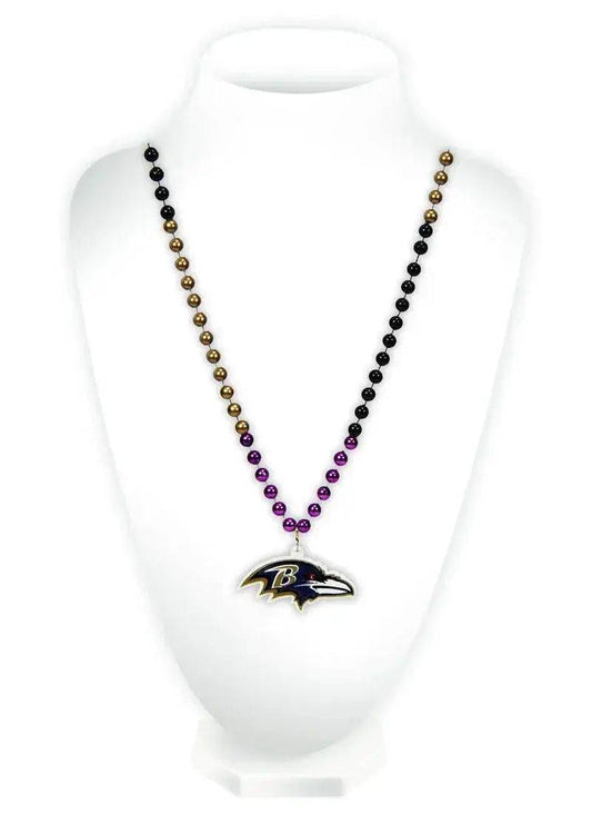  Baltimore Ravens Beads with Medallion Mardi Gras Style -  ToylandEU™