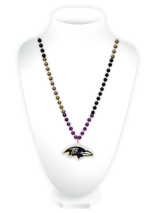 Baltimore Ravens Beads with Medallion Mardi Gras Style - ToylandEU