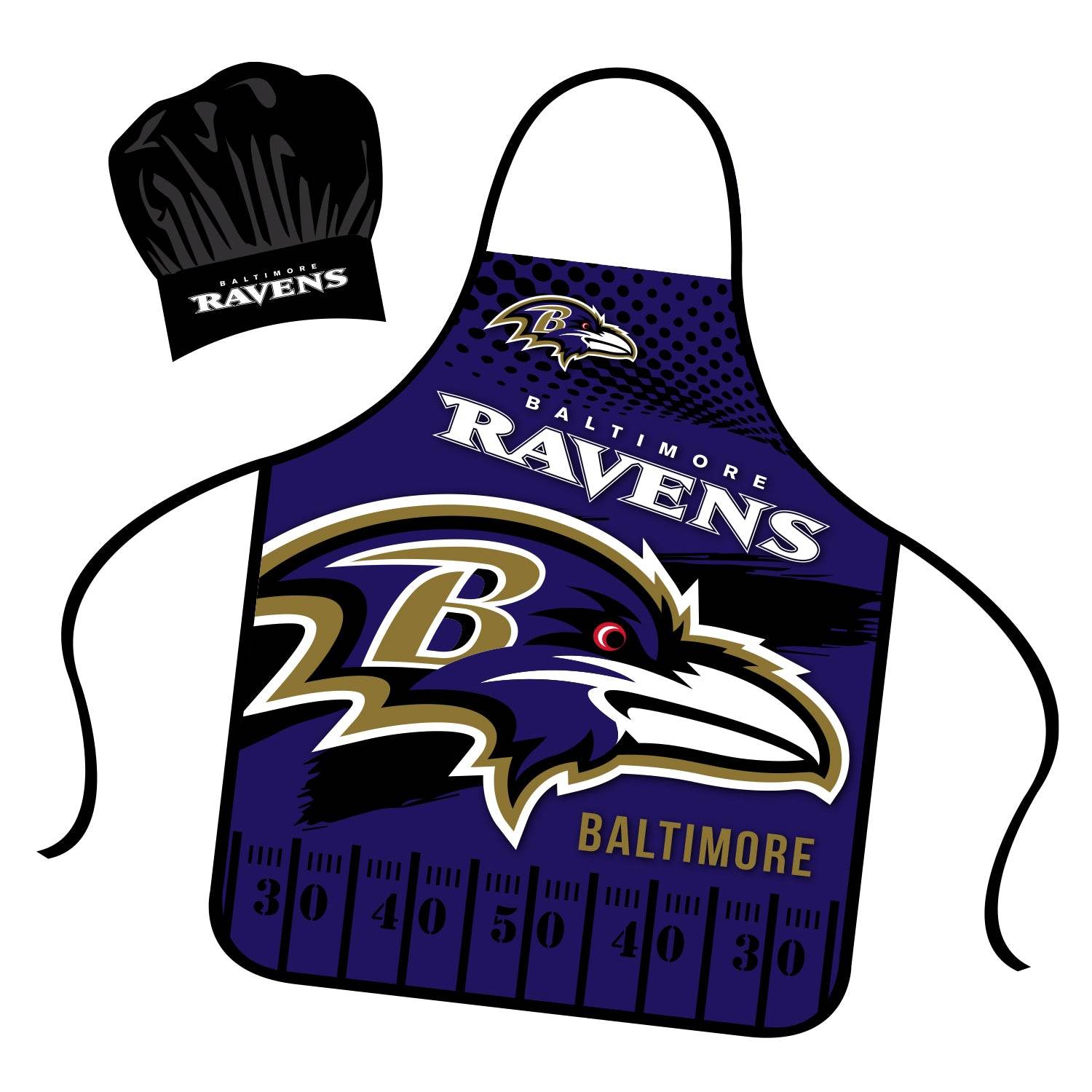 Baltimore Ravens Chef Hat and Apron Set Officially Licensed - ToylandEU