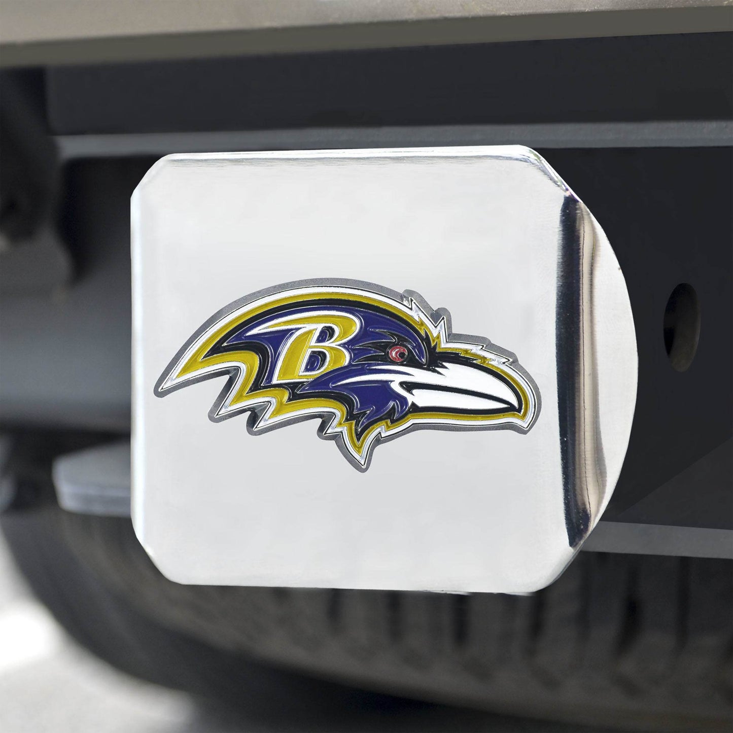 Baltimore Ravens Chrome Hitch Cover Emblem 3D Logo Design - ToylandEU