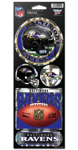 Baltimore Ravens Die Cut Decal Cracked Ice Prismatic 4x12 - ToylandEU