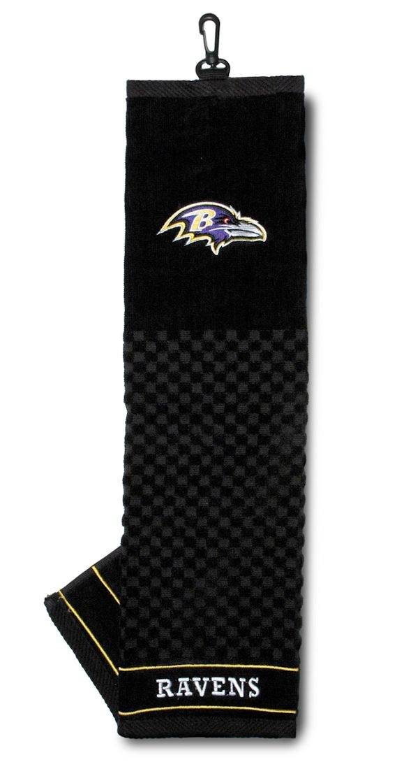 Baltimore Ravens Embroidered Golf Towel 16 By 22 Tri Fold - ToylandEU