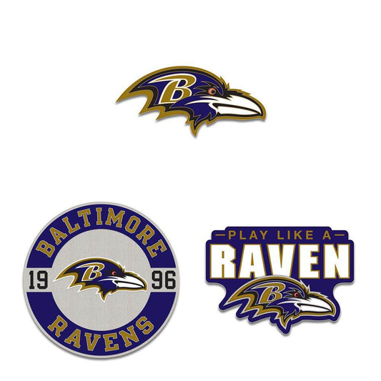 Baltimore Ravens Enamel Pin Set 3 Piece Logo Slogan Year - ToylandEU