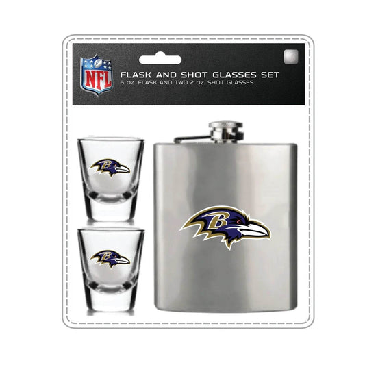 Baltimore Ravens Flask and Shot Glass Officially Licensed - ToylandEU