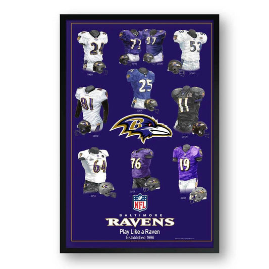 Baltimore Ravens Framed Print 10x13 Uniform Heritage - ToylandEU
