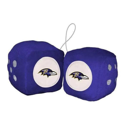  Baltimore Ravens Fuzzy Dice Plush Car Decor With Logo -  ToylandEU™