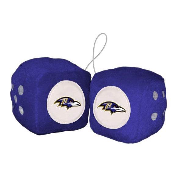 Baltimore Ravens Fuzzy Dice Plush Car Decor With Logo - ToylandEU