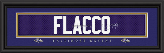 Baltimore Ravens Joe Flacco Print 8x24 Framed Under Glass - ToylandEU