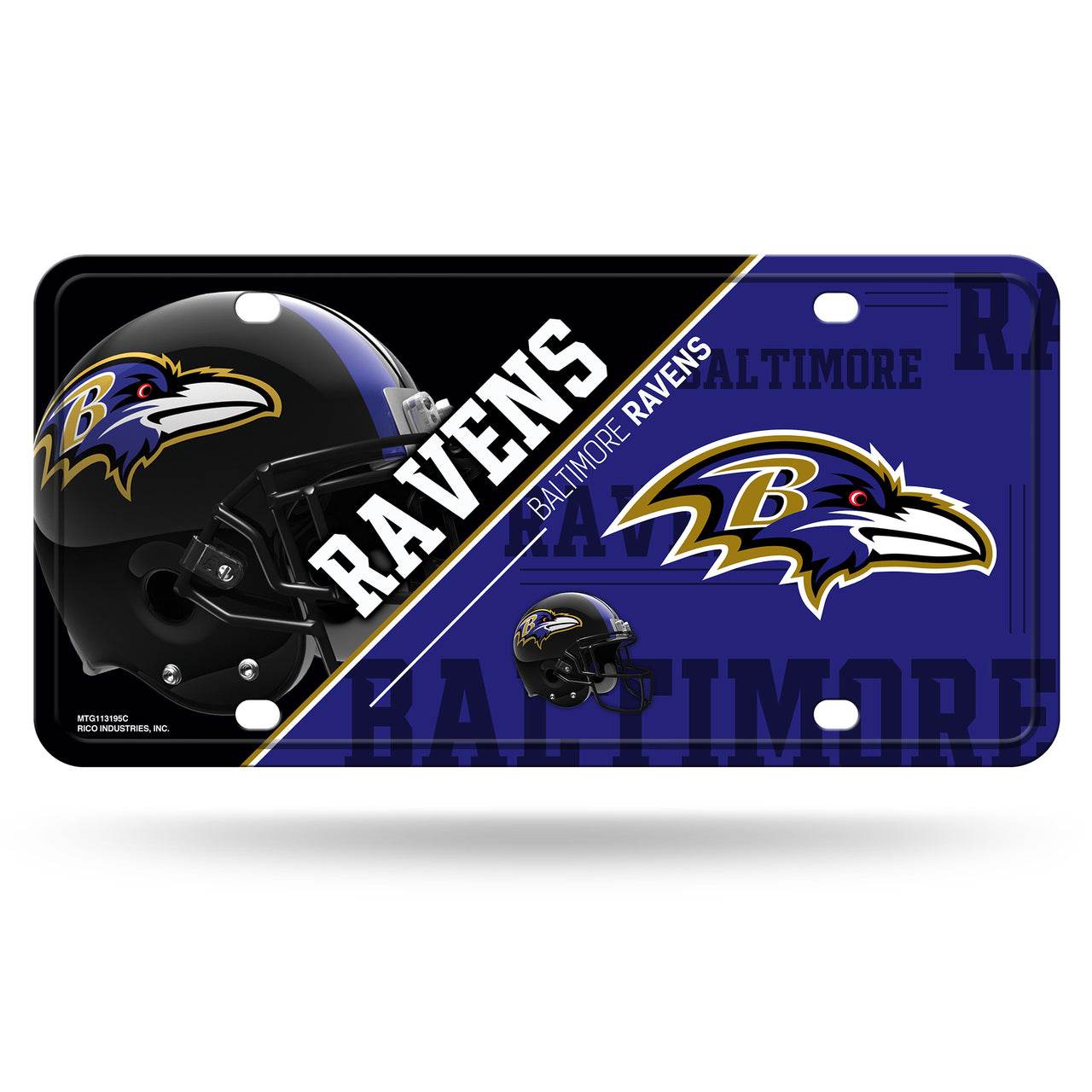 Baltimore Ravens License Plate Aluminum 6x12 Official - ToylandEU