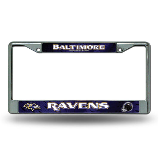 Baltimore Ravens License Plate Frame Chrome Printed Insert - ToylandEU