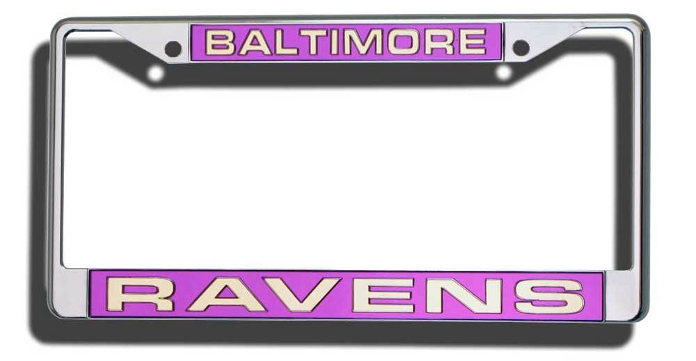 Baltimore Ravens License Plate Frame Laser Cut Chrome - ToylandEU