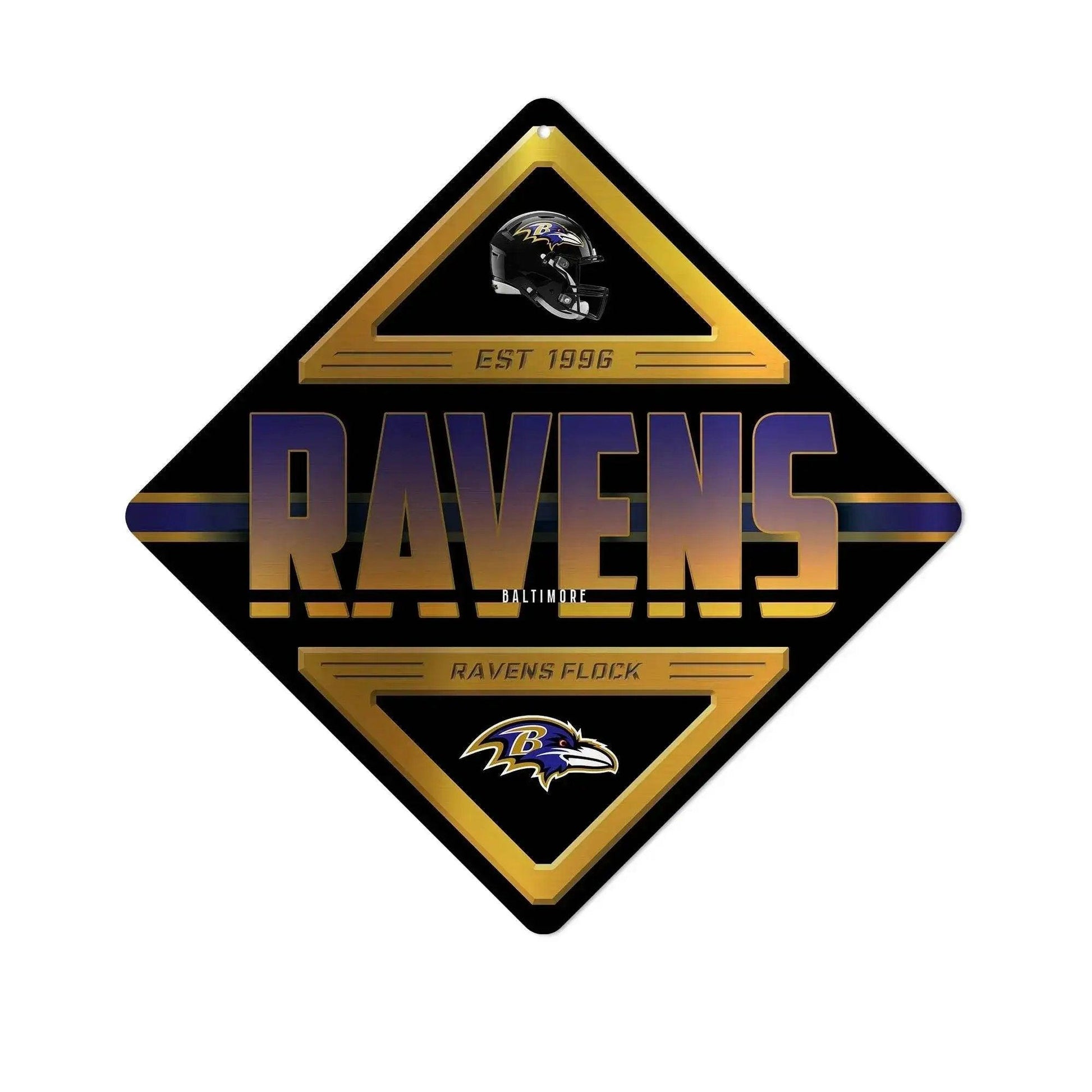  Baltimore Ravens Metal Diamond Sign Wall Decor 12x12 Inches -  ToylandEU™