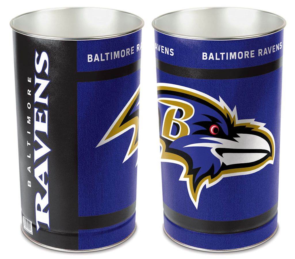 Baltimore Ravens Metal Wastebasket 15 Inch Team Gear - ToylandEU