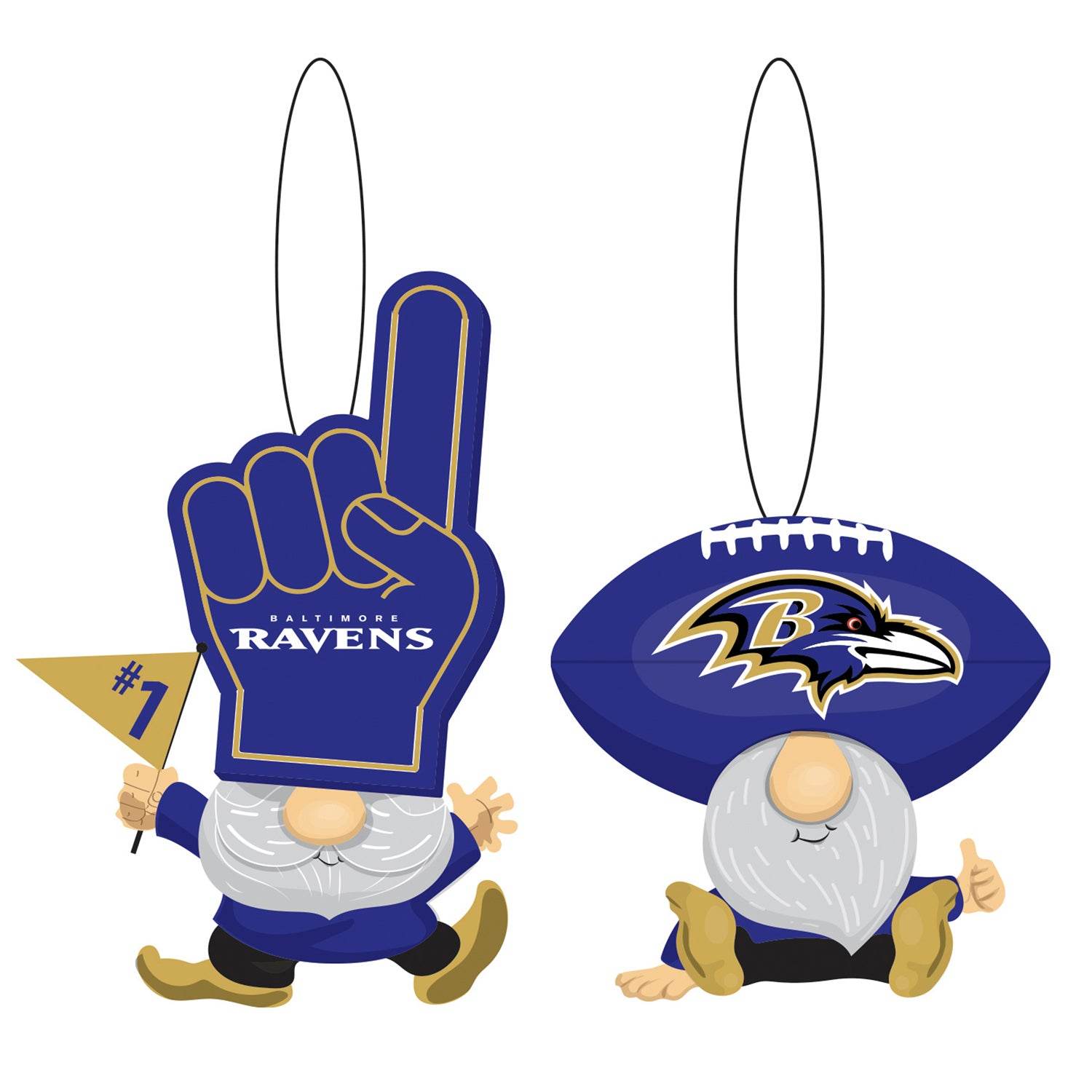 Baltimore Ravens Ornament Gnome Fans Gift Set 2 Pack - ToylandEU
