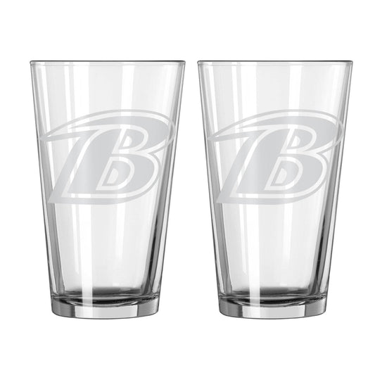 Baltimore Ravens Pint Glass Frost Design 2 Piece Set - ToylandEU