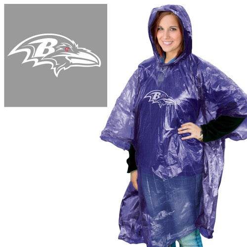 Baltimore Ravens Rain Poncho One Size Fits Most Lightweight - ToylandEU