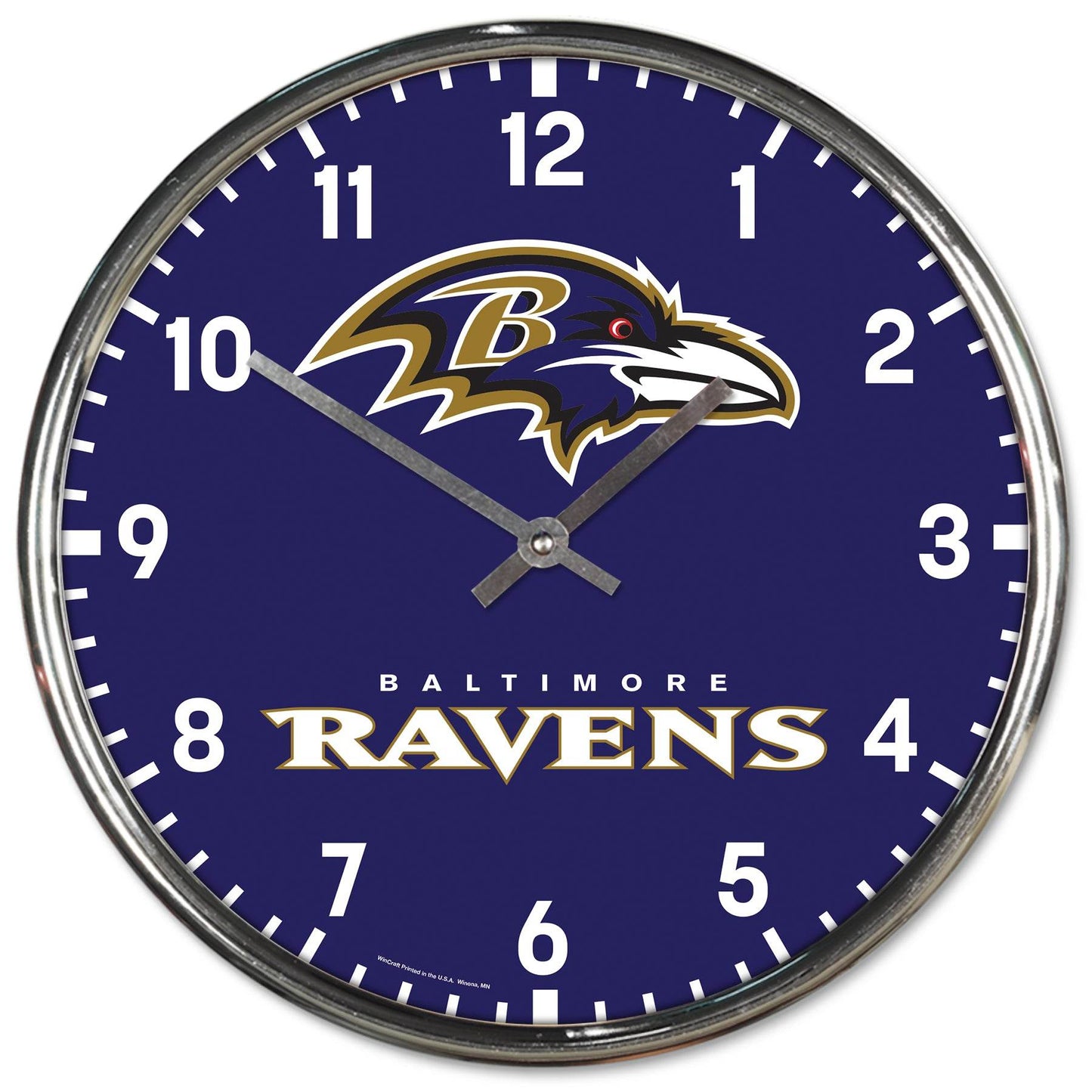 Baltimore Ravens Round Chrome Wall Clock - ToylandEU