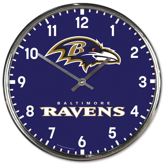 Baltimore Ravens Round Chrome Wall Clock - ToylandEU