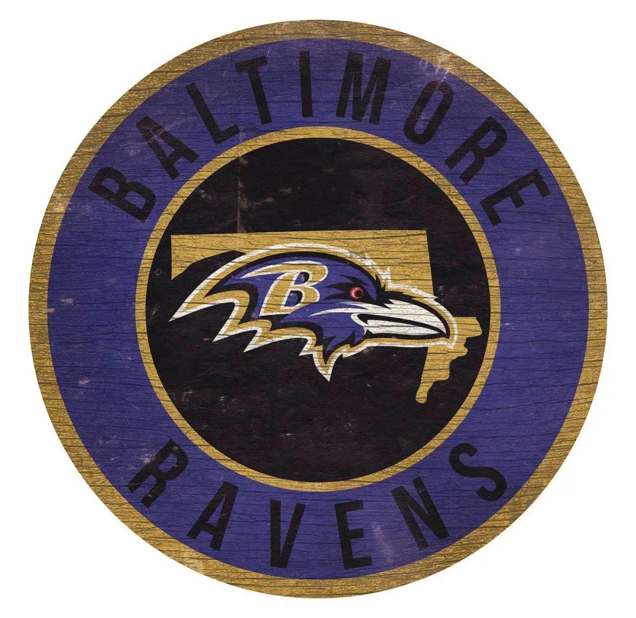  Baltimore Ravens Round Wood Sign 12 Inch State Design -  ToylandEU™