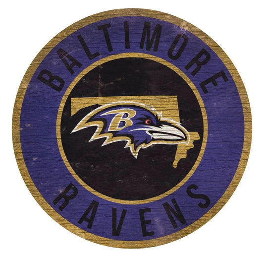  Baltimore Ravens Round Wood Sign 12 Inch State Design -  ToylandEU™