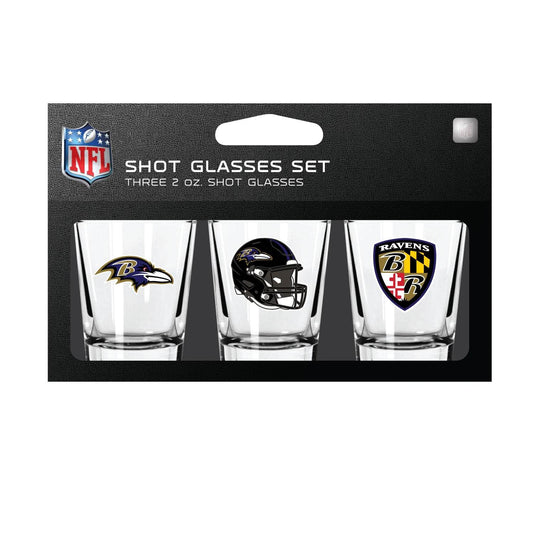 Baltimore Ravens Shot Glass Set 3 Pack Barware Gift Idea - ToylandEU