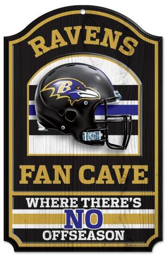 Baltimore Ravens Sign 11x17 Wood Fan Cave Design - ToylandEU