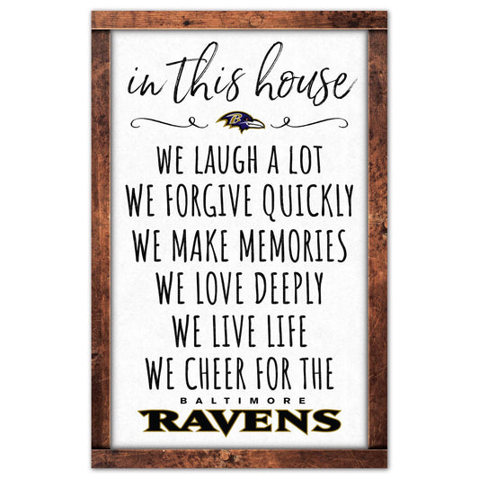 Baltimore Ravens Signed 11x17 Wood Wall Art In This House - ToylandEU