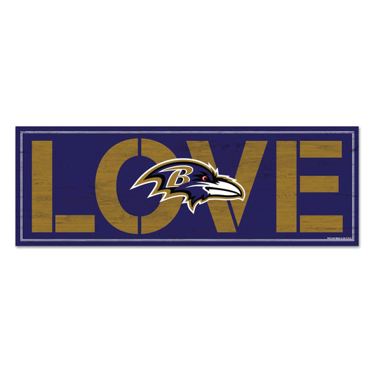 Baltimore Ravens Signed 8x23 Wood Love Plaque Memorabilia - ToylandEU