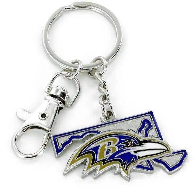 Baltimore Ravens State Outline Keychain With Carabiner Clip - ToylandEU