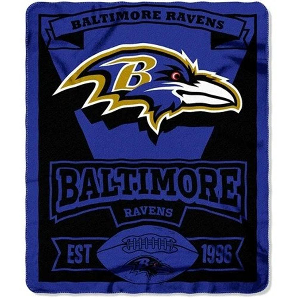 Baltimore Ravens Throw Blanket 50x60 Fleece Marque Design - ToylandEU