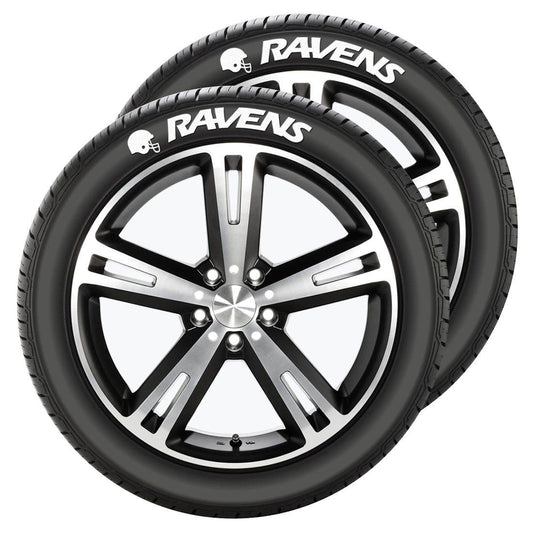 Baltimore Ravens Tire Tatz Raised White Rubber Decals - ToylandEU