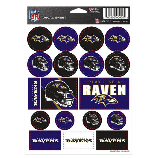 Baltimore Ravens Vinyl Decal Sheet 5x7 Sticker Pack - ToylandEU