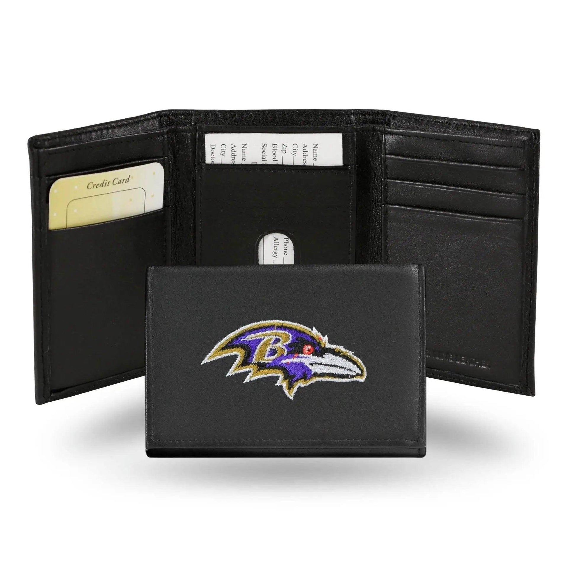  Baltimore Ravens Wallet Trifold Leather Embroidered -  ToylandEU™